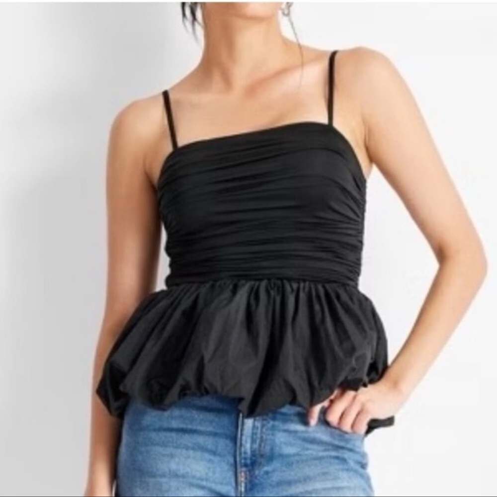 Black Ruched Women's Top